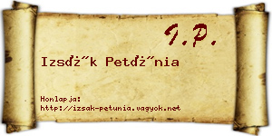 Izsák Petúnia névjegykártya